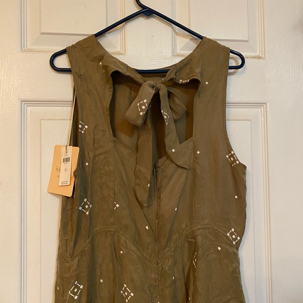 NWT Anthropologie Sancia XL Carmela Wide Leg Jumpsuit Sand Sable - Picture 2 of 5